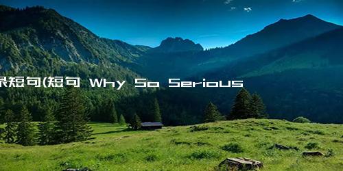 语录短句(短句 Why So Serious 严肃为什么这么重要？)